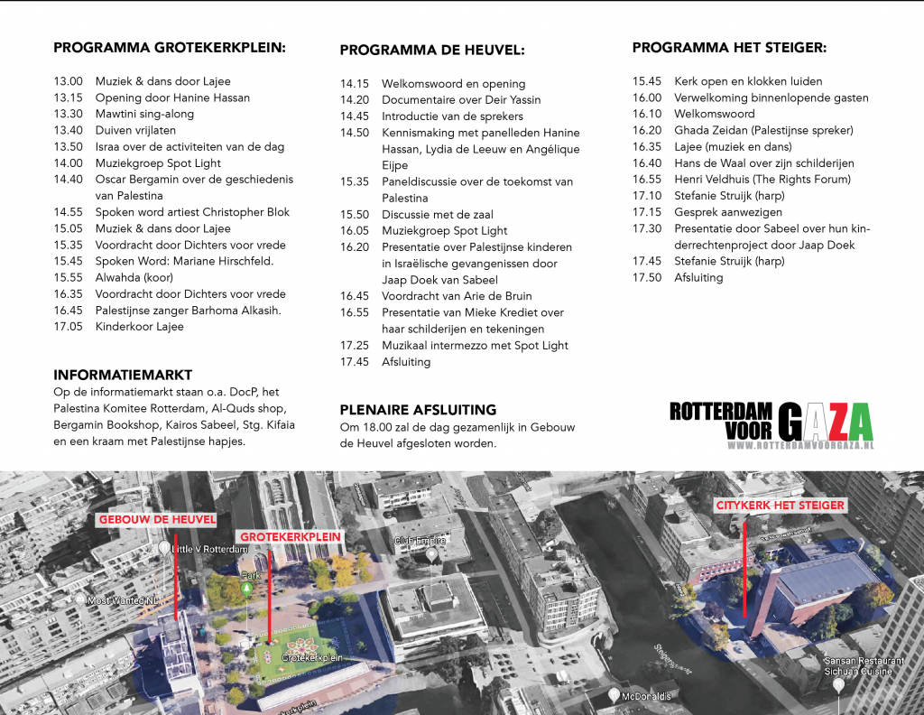 Programmafolder Nakba-herdenking 12 mei Rotterdam